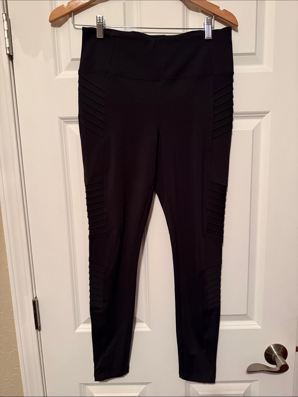 Athleta Black Delancy Moto High-Waist Leggings